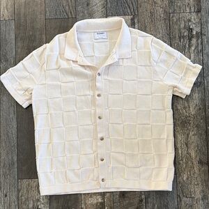Old Navy Cream Textured Knit Shirt